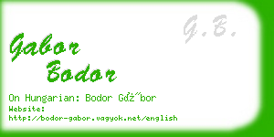 gabor bodor business card